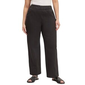 Everlane Easy Pant Black Cotton Twill Pull-On Trouser Sz 6